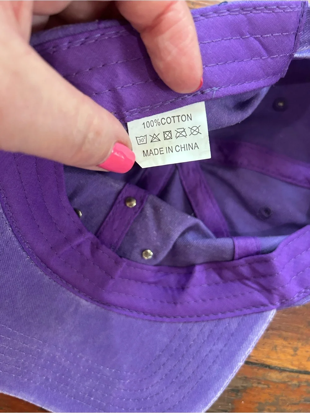 Upcycled distressed Louis Vuitton Purple Baseball Cap with Monogram patch